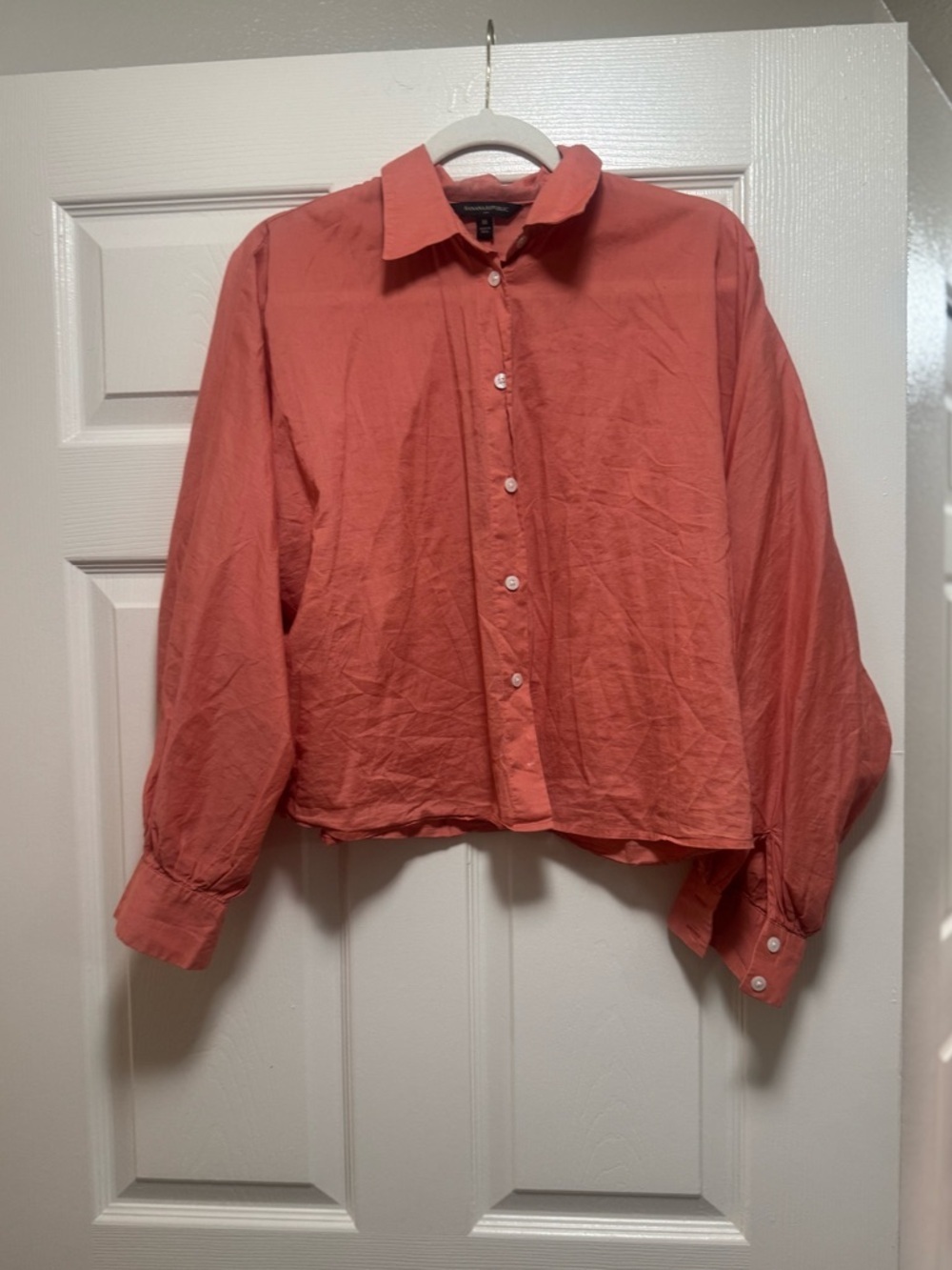 Banana Republic Coral Boxy Crop Shirt - Picture 6 of 15